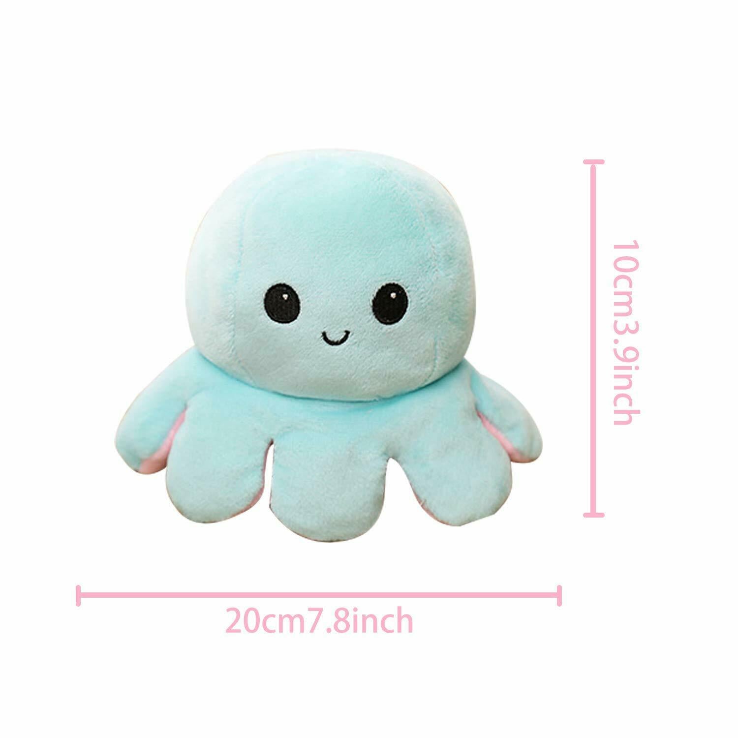 WENDE-OKTOPUS OCTOPUS PLÜSCHTIER Doppelseitiges Kuscheltier Tintenfisch 40 50cm