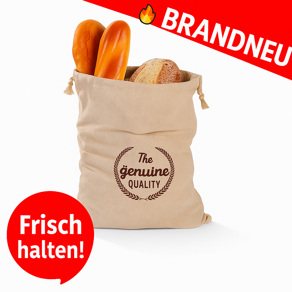 Brotbeutel Leinen wiederverwendbar mit Kordelzug für Baguette & Laib Aufbewahrung