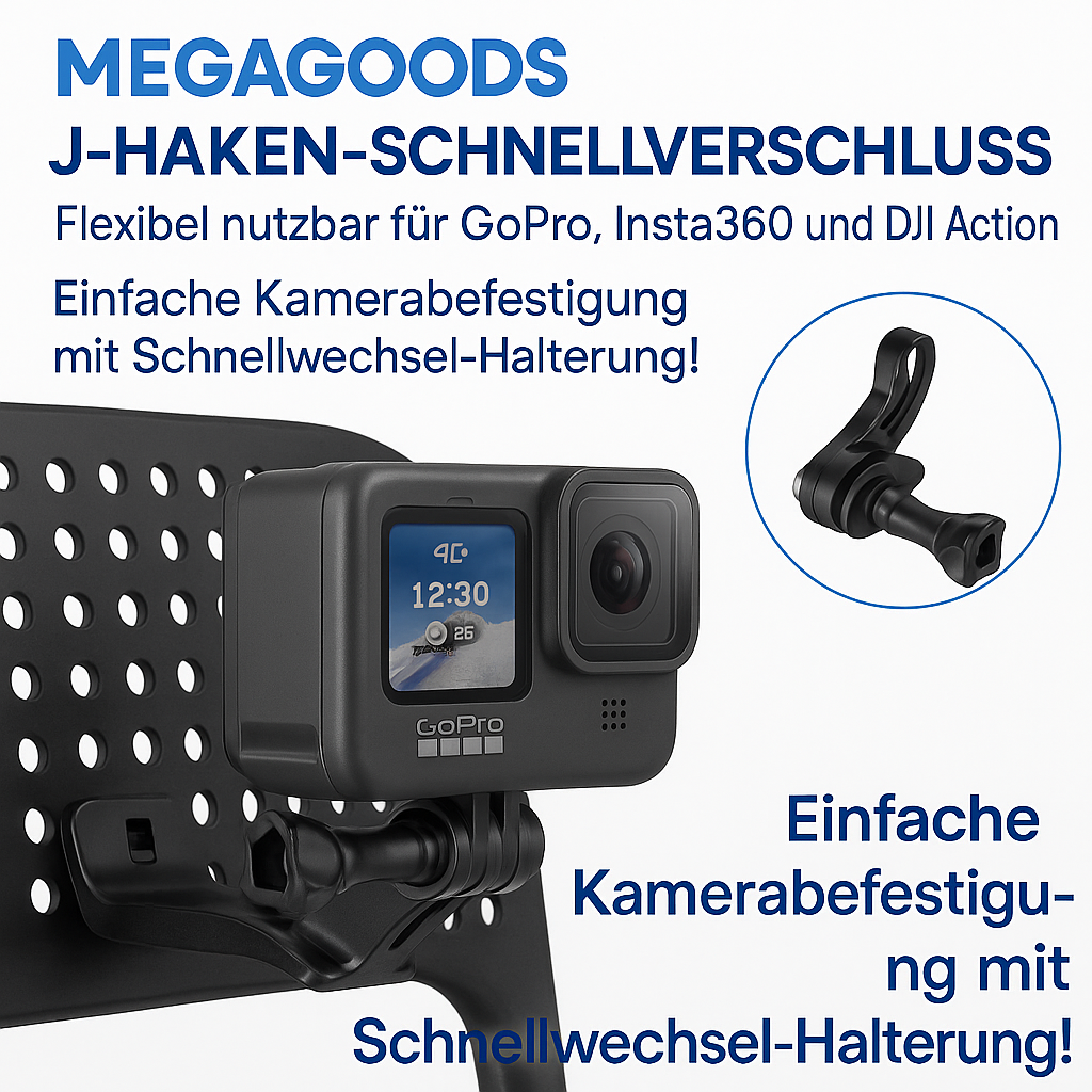 Brustgurt Kopfband J-Haken Halter für GoPro Insta360 DJI Action DE. – Bild 3