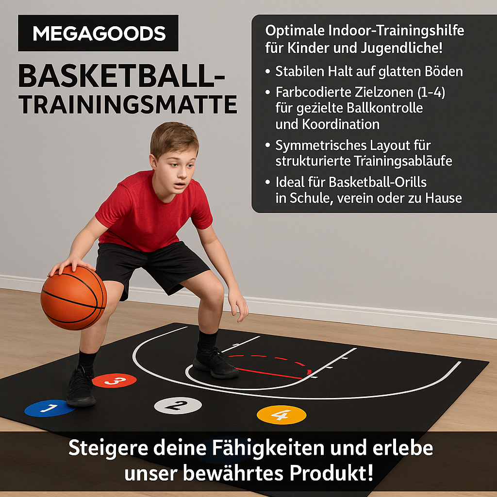 Basketball Trainingsmatte rutschfest schalldämmend dick für Kinder DE. – Bild 2