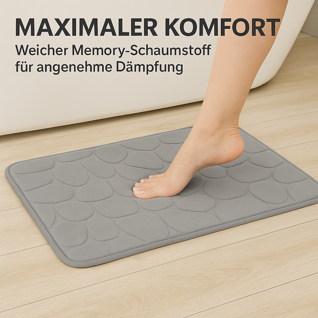 Badematte Memory Foam rutschfest Velours mit Steinmuster 60x40 cm DE. – Bild 4