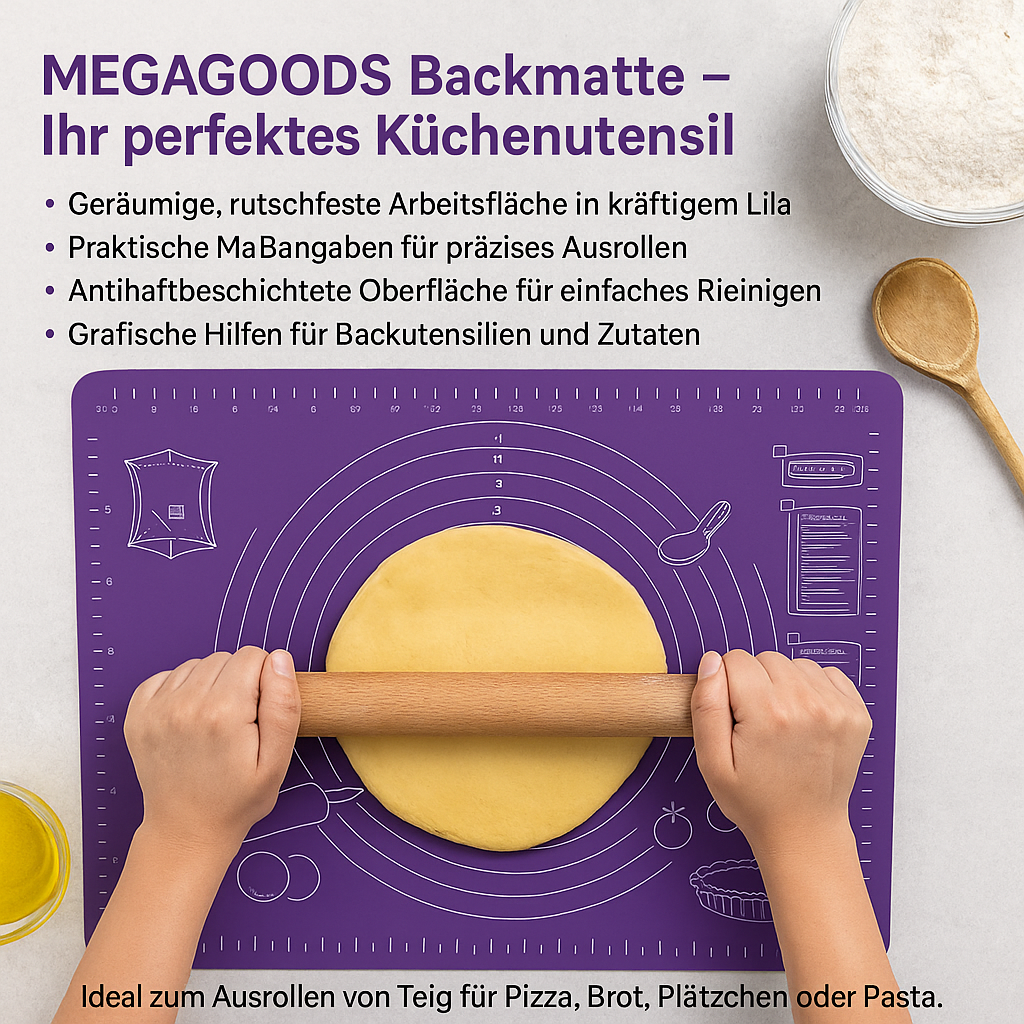 Backmatte Antihaft für Pizza Teig und Gebäck Küche Backzubehör DE. – Bild 2