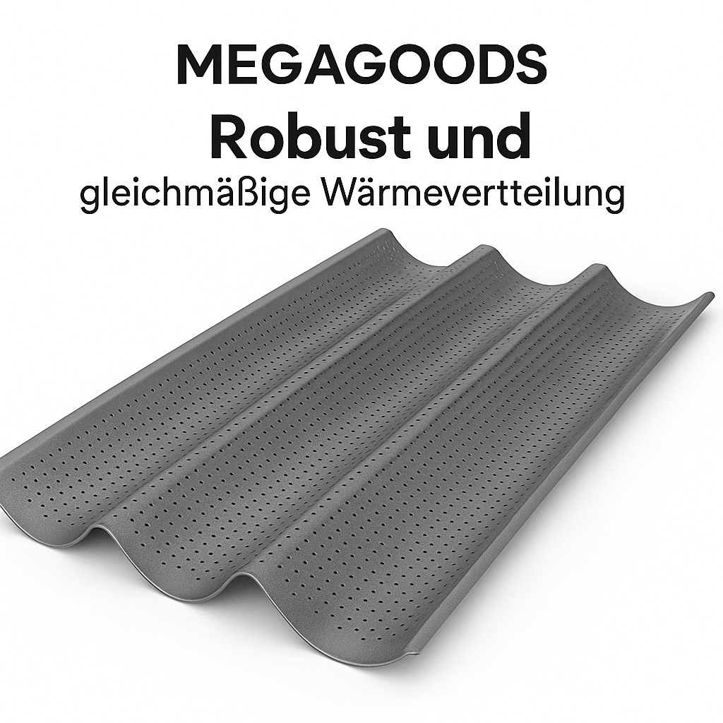 Baguettebackform antihaft 4 Wellen Carbonstahl perforiert DE. – Bild 4