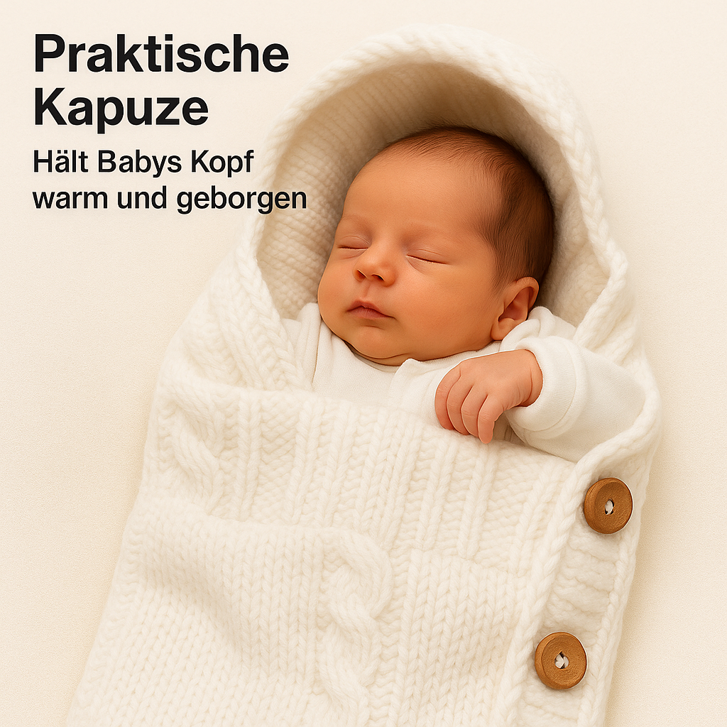 Baby Wickeldecke Neugeborene 0-6M weich warm Strickdecke DE. – Bild 3