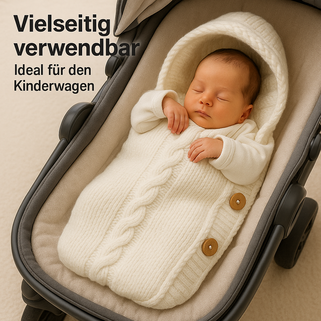 Baby Wickeldecke Neugeborene 0-6M weich warm Strickdecke DE. – Bild 4
