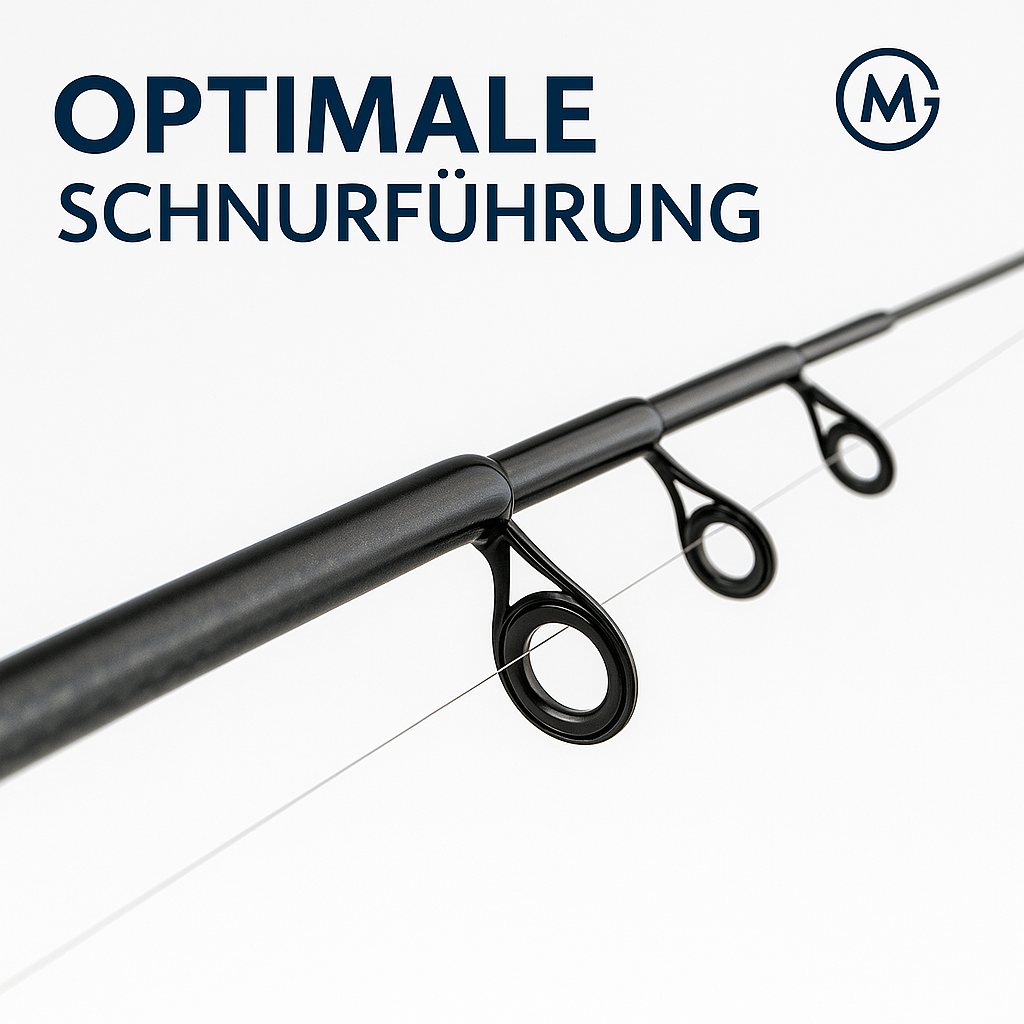Baitcasting Rute teleskopisch Carbon 8-25 g Holzgriff leicht DE. – Bild 3
