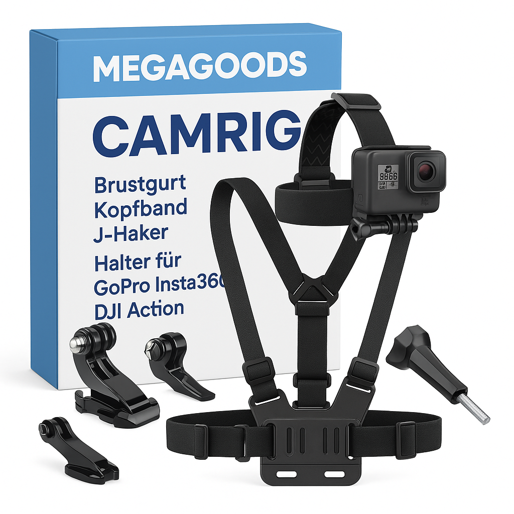 Brustgurt Kopfband J-Haken Halter für GoPro Insta360 DJI Action DE.