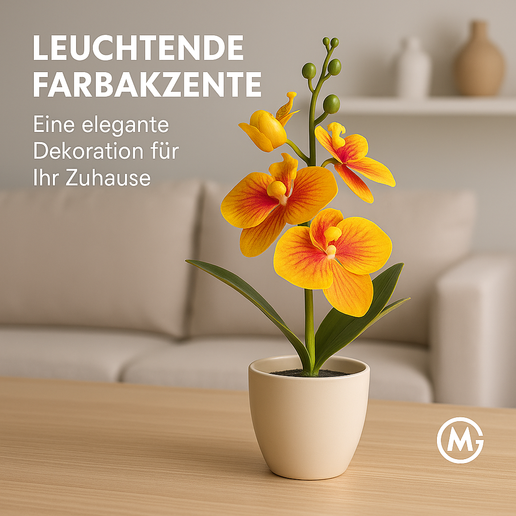 Bonsai Kunst-Orchidee Schmetterling Deko Pflanze Vase Hochzeit DE. – Bild 2