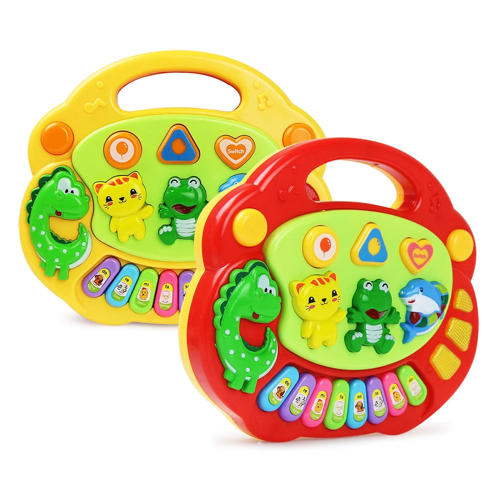 Baby Keyboard Kinder Piano Spielzeug Tierlaute Musik Lernspielzeug Lichtspiel – Bild 2