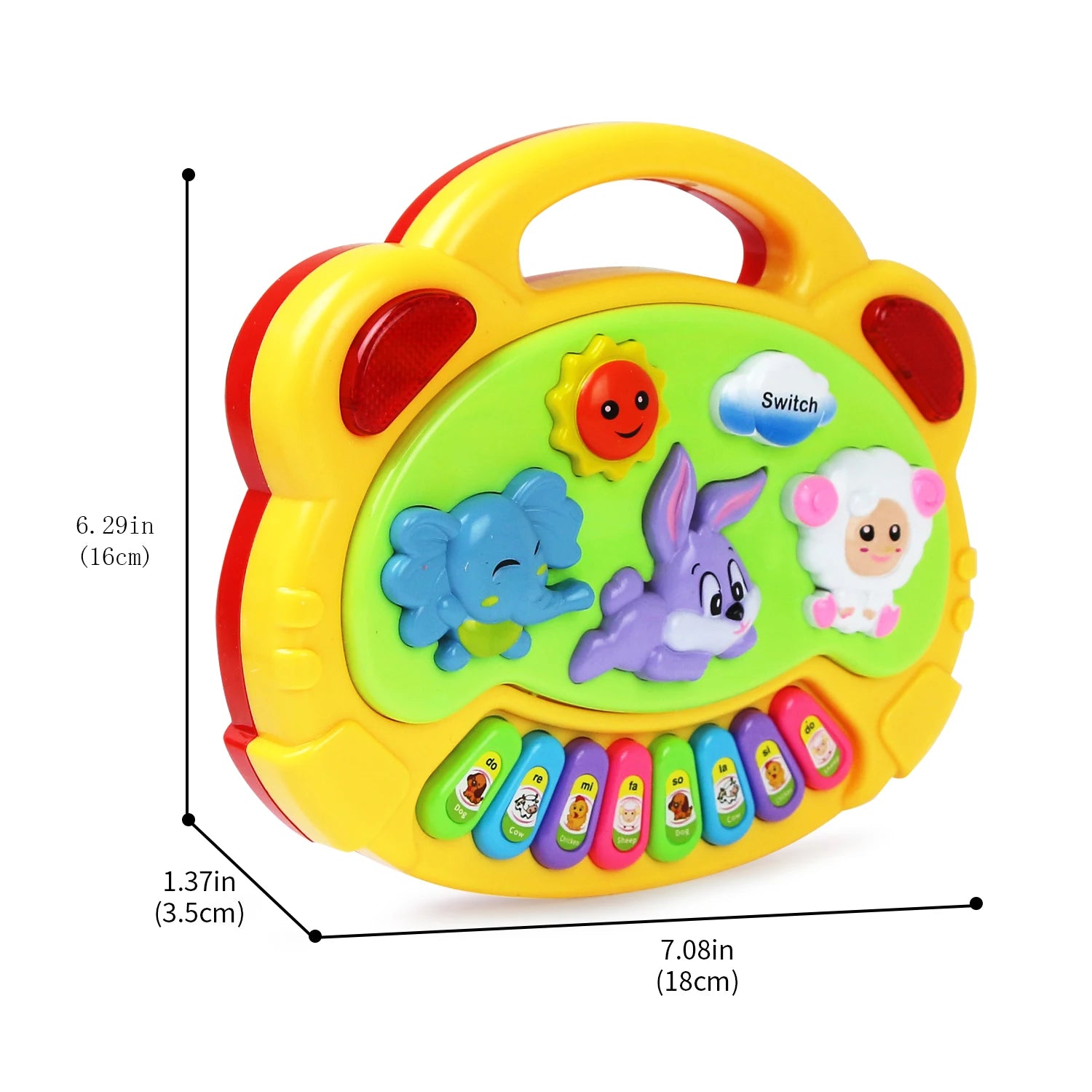 Baby Keyboard Kinder Piano Spielzeug Tierlaute Musik Lernspielzeug Lichtspiel – Bild 3