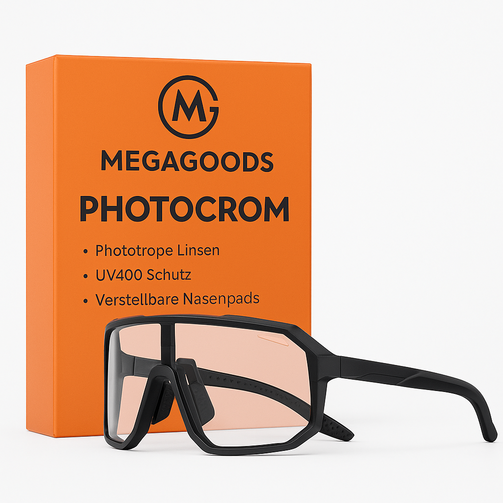 Fahrradbrille Sportbrille photochrom UV-Schutz für Damen Herren DE.
