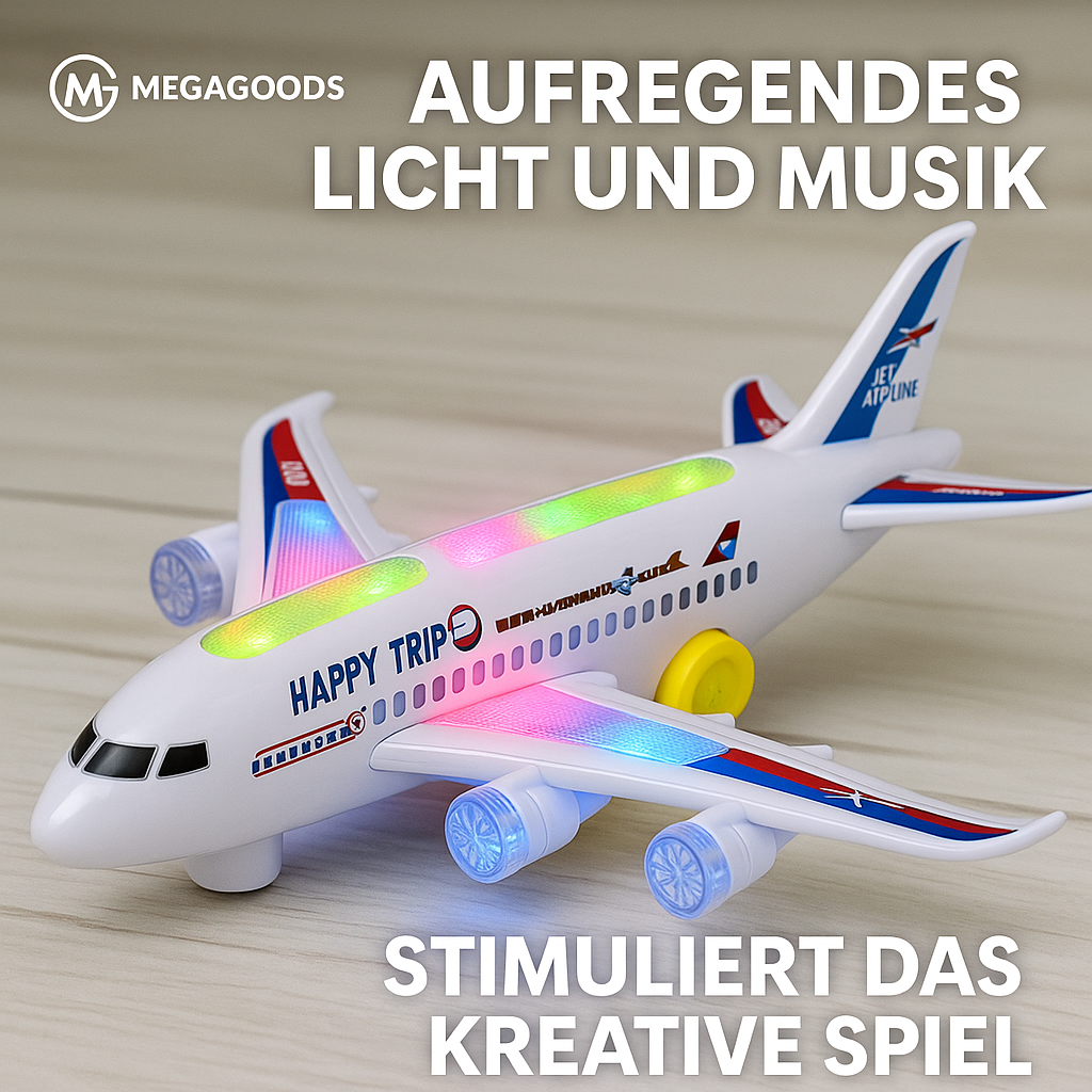 Elektronisches Flugzeug Spielzeug mit Licht und Musik für Kinder DE. – Bild 2