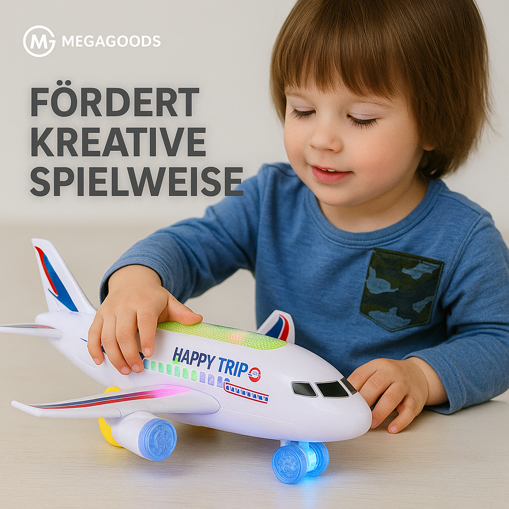 Elektronisches Flugzeug Spielzeug mit Licht und Musik für Kinder DE. – Bild 4