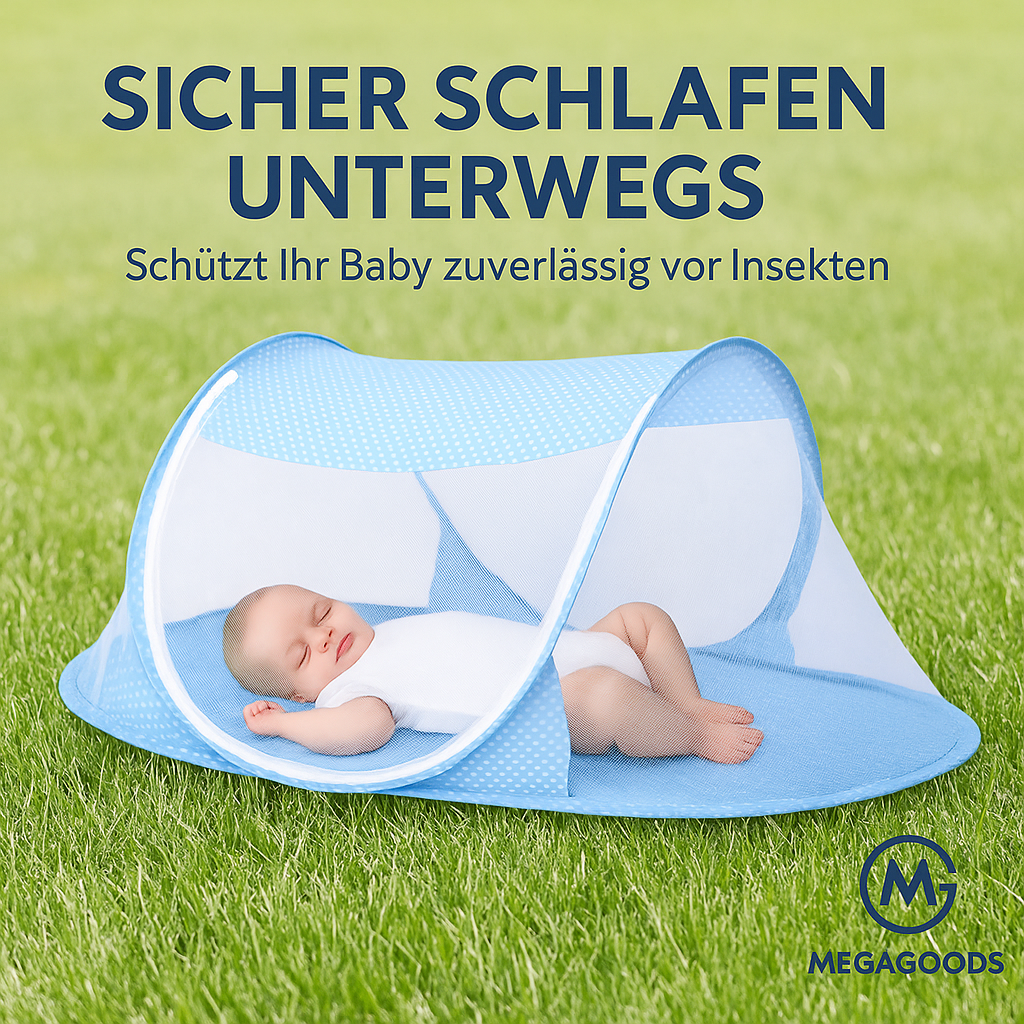 Faltbares Reisebett Baby mit Moskitonetz 0-3 Jahre tragbar DE. – Bild 2