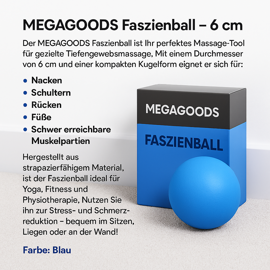 Faszienball 6 cm für Tiefengewebe Massage Triggerpunkt Schmerz DE. – Bild 2