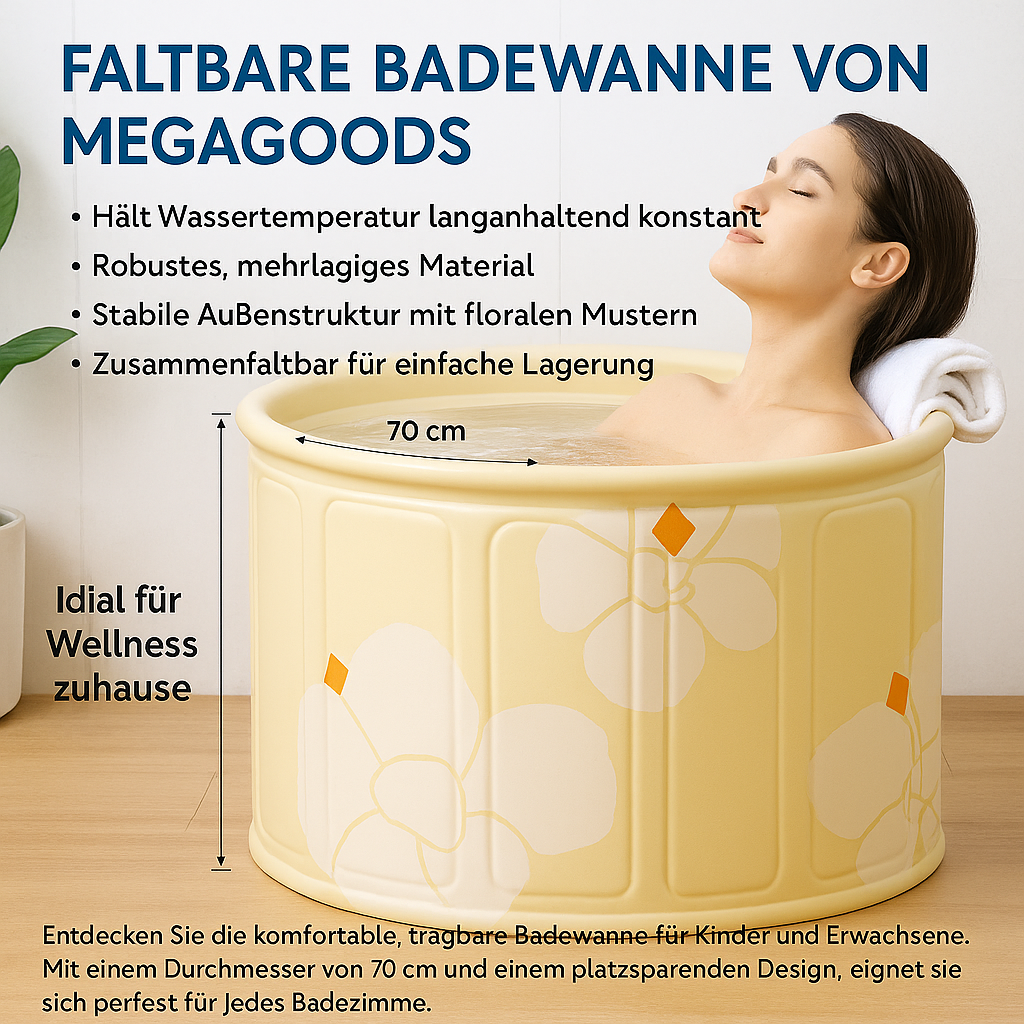 Faltbare Badewanne tragbar für Kinder und Erwachsene wärmeisoliert DE. – Bild 2