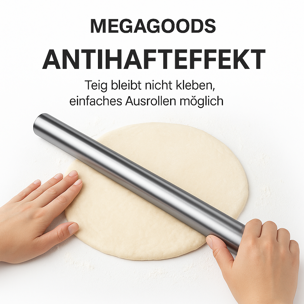 Edelstahl Teigroller Antihaft Backzubehör für Pizza und Gebäck DE. – Bild 3