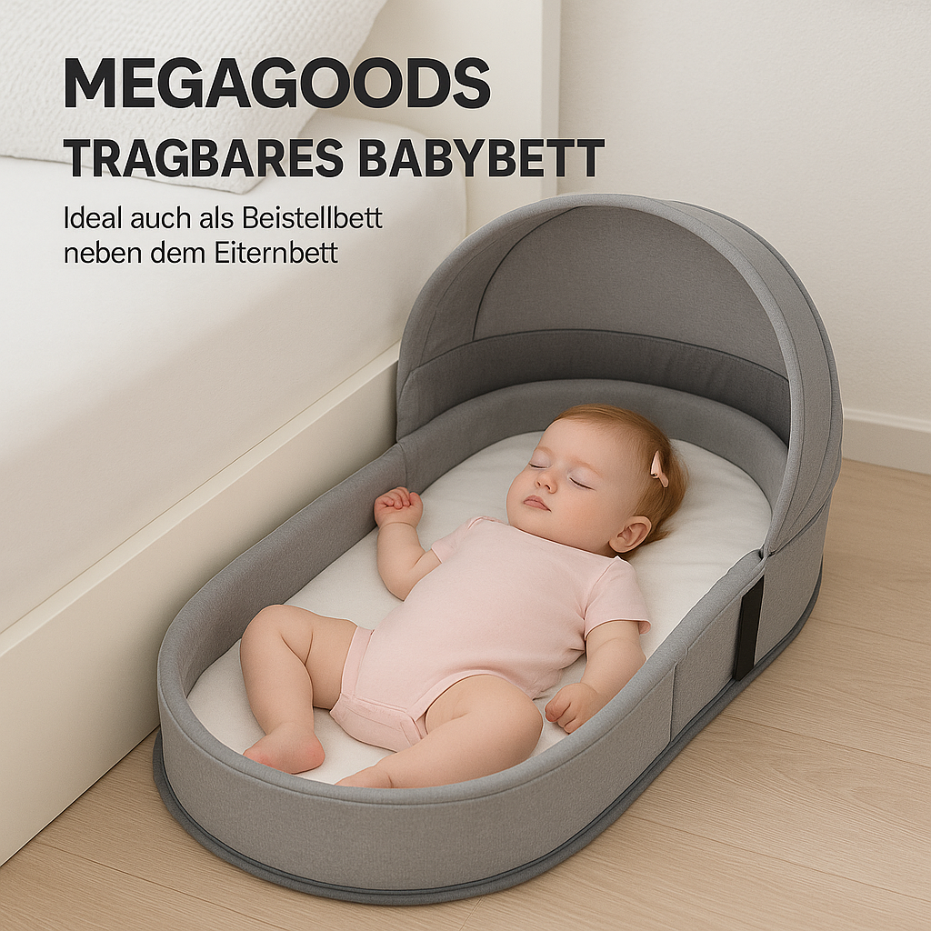 Faltbares Babybett Reisebett mit Moskitonetz weich und atmungsaktiv DE. – Bild 4