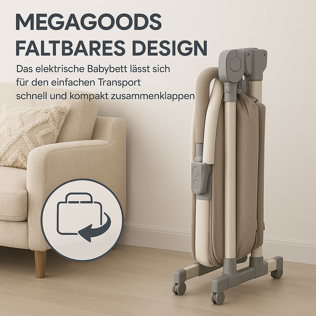 Elektrische Babywiege mit Bluetooth Musik Pendelschaukelfunktion DE. – Bild 3