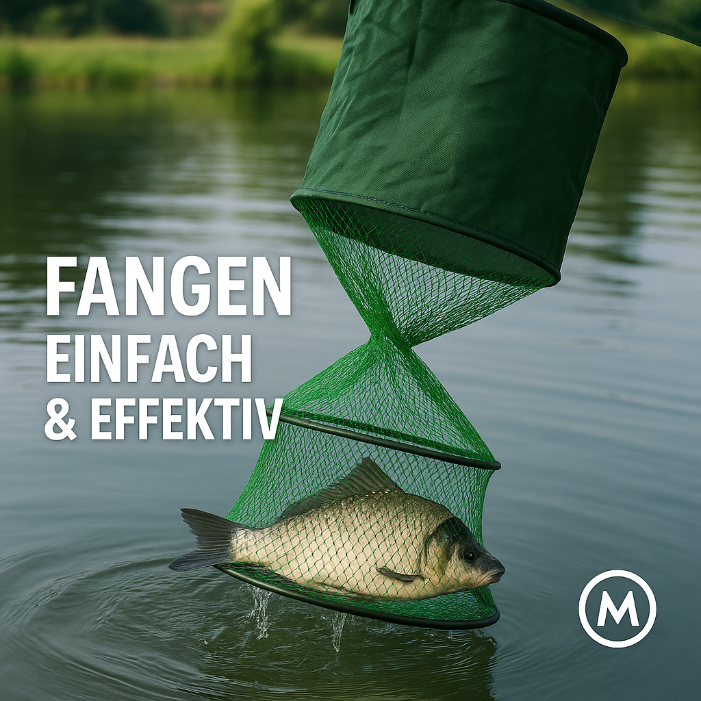 Faltbares Fischernetz Edelstahlring Fischreuse Angelkorb DE. – Bild 2