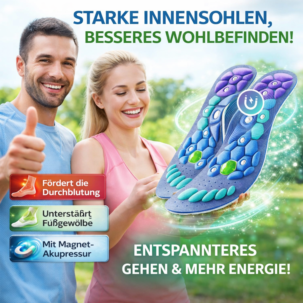 EvoStep™ Magnet Einlegesohlen Akupressur Fußgewölbe Schuheinlagen Orthopädisch – Bild 2
