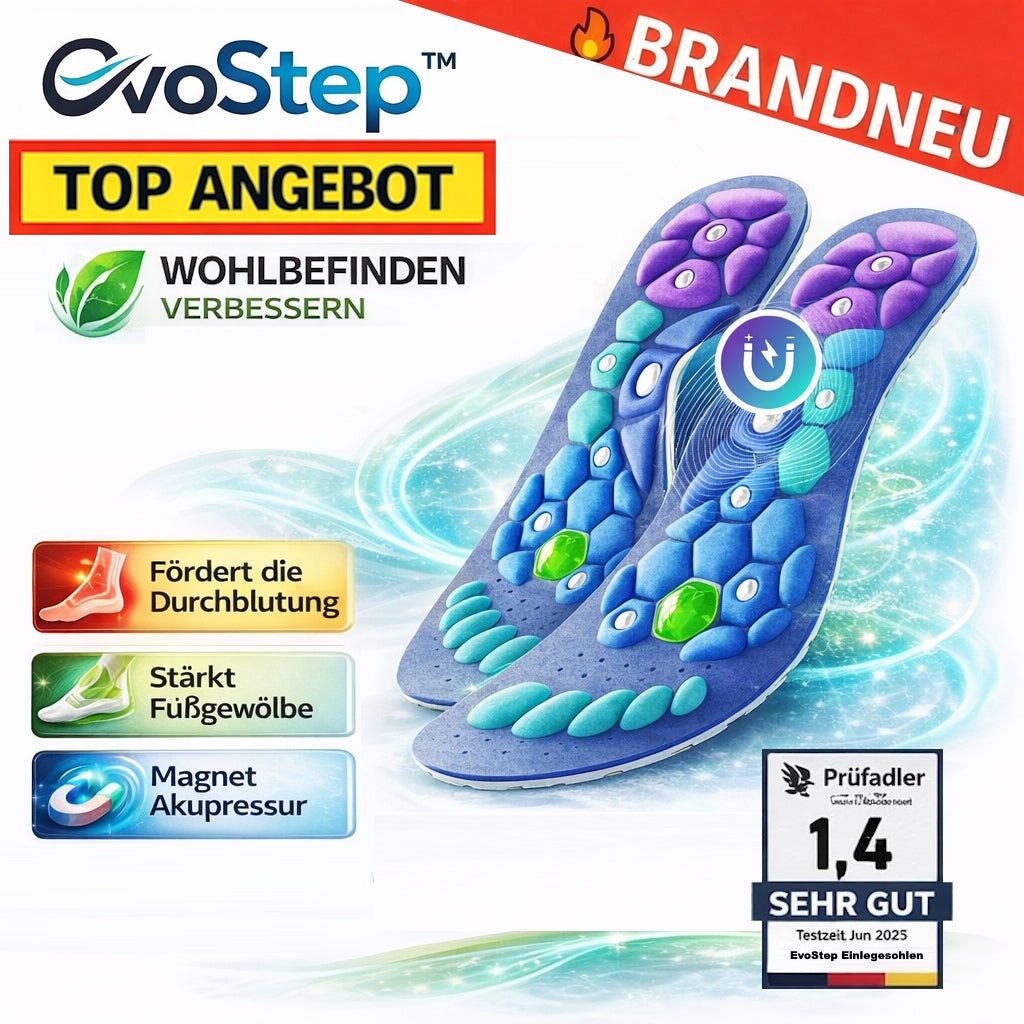 EvoStep™ Magnet Einlegesohlen Akupressur Fußgewölbe Schuheinlagen Orthopädisch